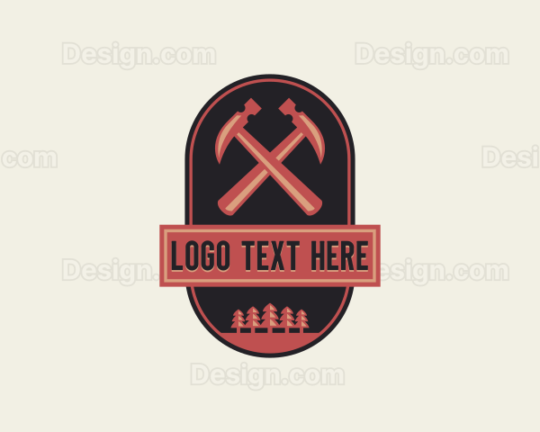 Hammer Carpentry  Woodworking Logo