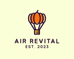 Pumpkin Hot Air Balloon logo design