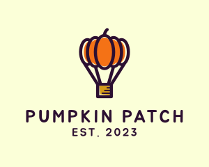 Pumpkin Hot Air Balloon logo design