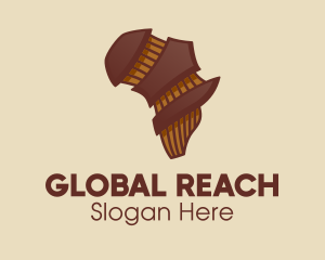 Brown Musical African Map  logo design