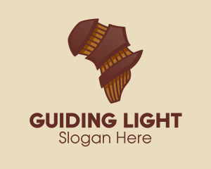 Brown Musical African Map  logo design