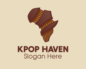 Brown Musical African Map  logo design