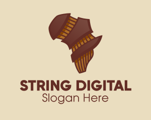 Brown Musical African Map  logo design