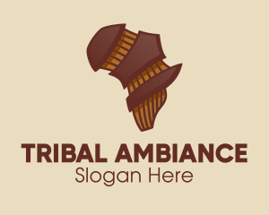 Brown Musical African Map  logo design