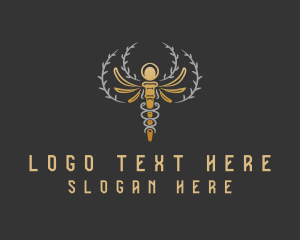 Gold Caduceus Wreath logo