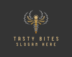 Gold Caduceus Wreath logo