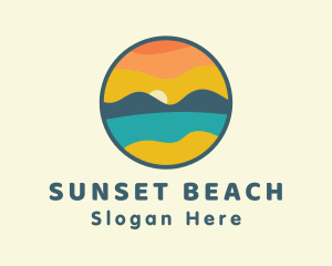 Summer Sunset Island logo design