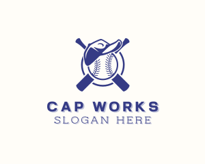 Baseball Slugger Cap Hat logo design