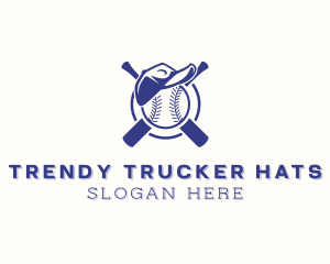 Baseball Slugger Cap Hat logo design