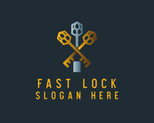 Real Estate Locksmith Key logo design