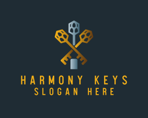 Real Estate Locksmith Key logo design