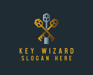 Real Estate Locksmith Key logo design