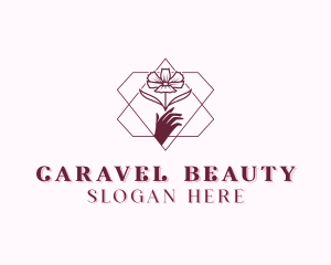 Flower Beauty Hand logo design