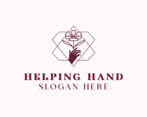 Flower Beauty Hand logo design