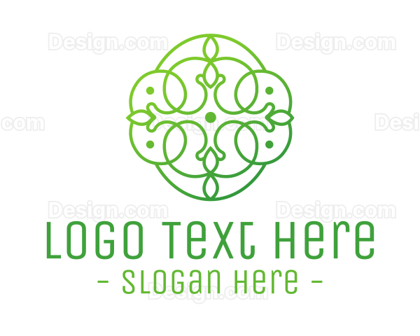 Green Floral Cross Logo