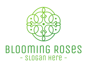 Green Floral Cross logo design