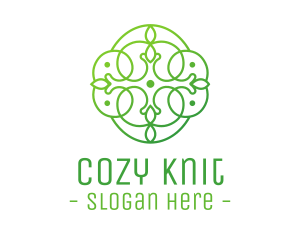 Green Floral Cross logo