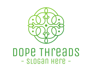 Green Floral Cross logo design