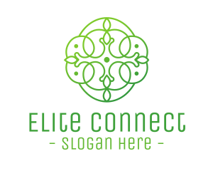 Green Floral Cross logo design