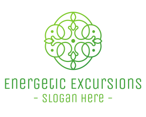 Green Floral Cross logo design