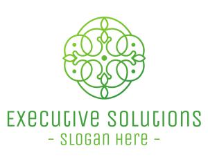 Green Floral Cross logo design