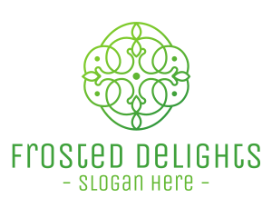 Green Floral Cross logo design