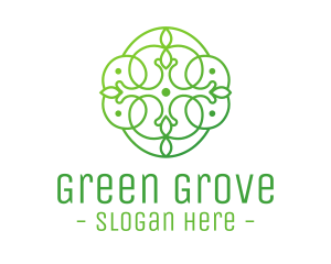 Green Floral Cross logo design