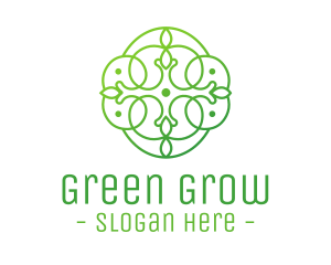 Green Floral Cross logo design