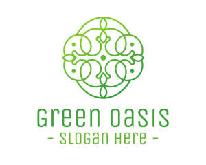Green Floral Cross logo design