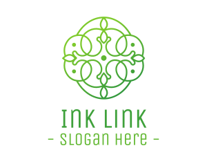 Green Floral Cross logo design