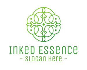 Green Floral Cross logo design