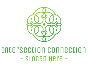 Green Floral Cross logo design