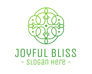 Green Floral Cross logo design