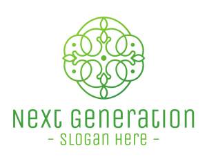 Green Floral Cross logo design