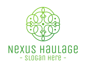 Green Floral Cross logo design