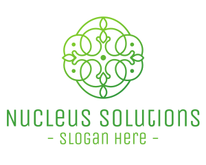 Green Floral Cross logo design