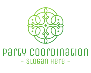 Green Floral Cross logo design