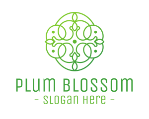 Green Floral Cross logo design