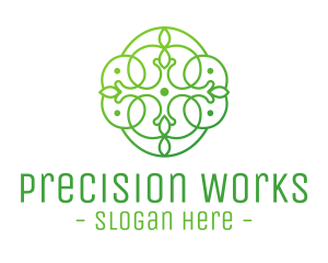 Green Floral Cross logo