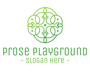 Green Floral Cross logo design