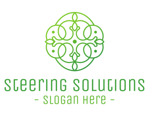 Green Floral Cross logo design