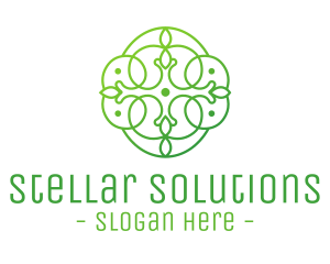 Green Floral Cross logo design