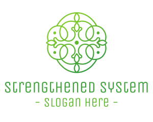 Green Floral Cross logo design