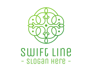 Green Floral Cross logo design