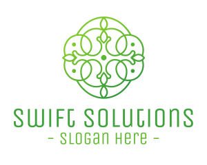 Green Floral Cross logo design