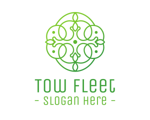 Green Floral Cross logo design