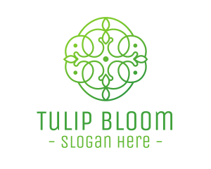 Green Floral Cross logo design