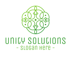 Green Floral Cross logo design