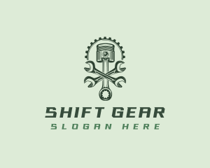 Piston Wrench Gear logo design