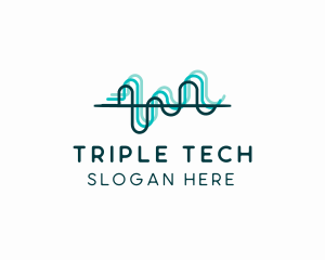 Triple Sound Waves logo design